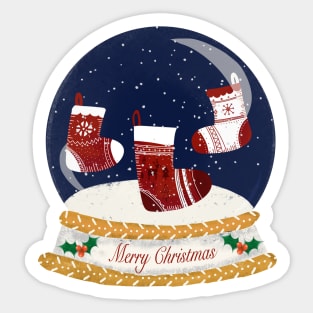 Stockings Snow Globe Sticker